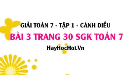 Giải bài 3 trang 30 Toán 7 Tập 1 SGK Cánh Diều